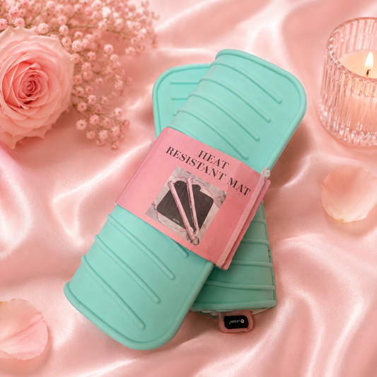 Heat Resistant Hair Iron Mat/ AVAILABLE IN teal Color and pink COLOR  $2.00 EACH 🔥